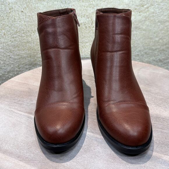 Easy Street Bean Womens Ankle Boots Size 9 WW Brown Round Toe Dressy Boots New - Picture 12 of 12